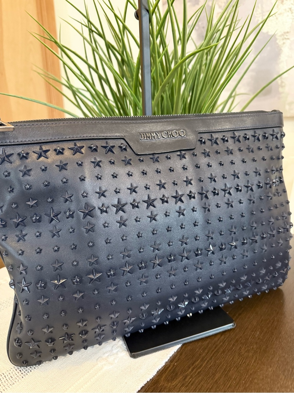 Jimmy Choo Derek Studded Leather Zip Clutch - Picture 3 of 10